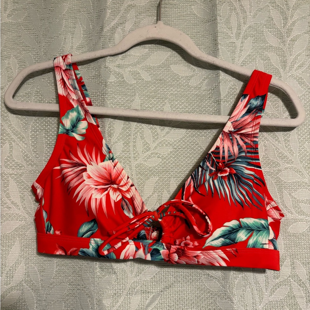 Kona Sol Red Floral Bikini Swimsuit